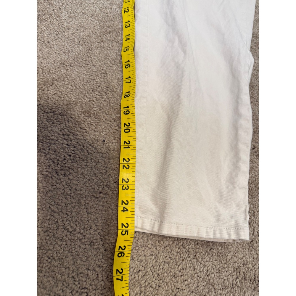 Eileen Fisher Pant Women 10 Cream Excellent Cotton Hemp Straight Leg Minimalist - Picture 8 of 9